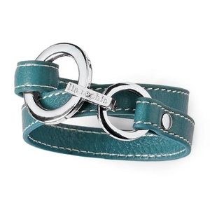 NEW Lia Sophia Wrap Star Teal Leather Wrap Bracelet